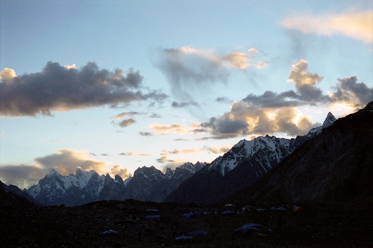 17 Paiju Peak, Choricho, Uli Biaho, Trango Towers, Cathedral, Lobsang Spire At Sunset From Concordia